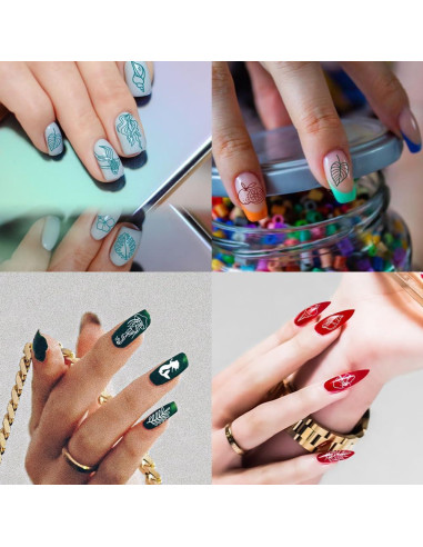 Estampador de Uñas PH PandaHall 3 Piezas Acero Inoxidable