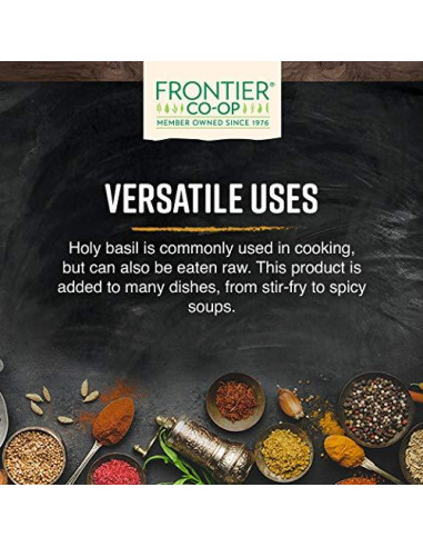 Hierba de Albahaca Sagrada Tulsi Orgánica Frontier 227g - Aromática