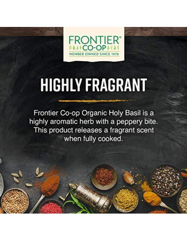 Hierba de Albahaca Sagrada Tulsi Orgánica Frontier 227g - Aromática