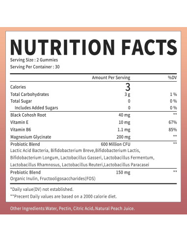 Gomitas Veganas OALSE Cohosh Negro 60 Unidades Alivio Menopausia