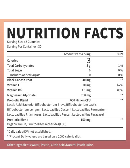 Gomitas Veganas OALSE Cohosh Negro 60 Unidades Alivio Menopausia