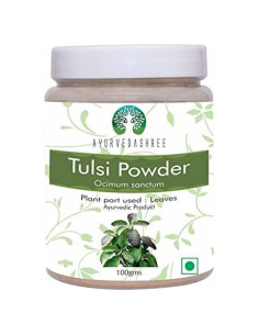 Polvo de Tulsi 100g AYURVEDASHREE | Albahaca Sagrada Vegano