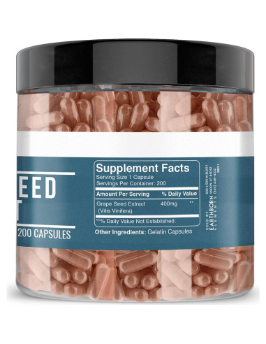 Extracto de Semilla de Uva Earthborn Elements 200 Cápsulas Puras