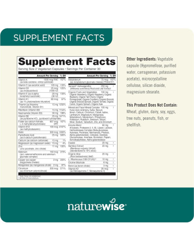 Multivitamina para Hombres NatureWise 60 Cápsulas - Salud y Estrés