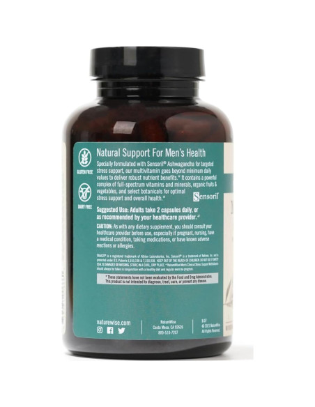 Multivitamina para Hombres NatureWise 60 Cápsulas - Salud y Estrés