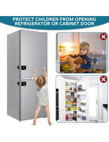 Paquete de 12 Cerraduras Adhesivas para Refrigerador Negro Paquete de 12 Cerraduras Adhesivas para Refrigerador Negro