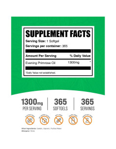 Aceite de Onagra 1300mg Softgels BulkSupplements 365 Unidades 2