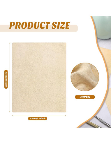 20 Piezas de Tela Chamois Pre Cortadas Potchen para Alfarería
