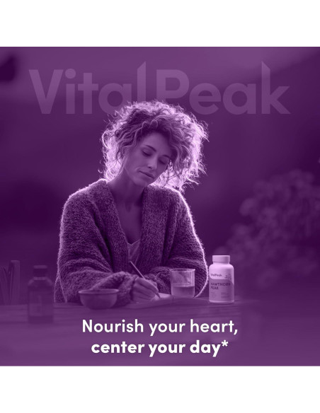 Suplemento de Baya de Espino Hawthorn Peak 900 mg - 60 Cápsulas Veganas