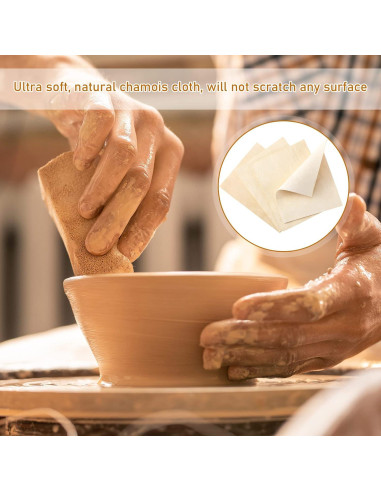 20 Piezas de Tela Chamois Pre Cortadas Potchen para Alfarería