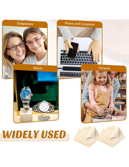 20 Piezas de Tela Chamois Pre Cortadas Potchen para Alfarería