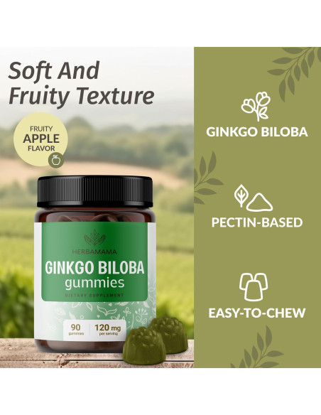 Gominolas Veganas Ginkgo Biloba Herbamama 90 Unidades 120mg