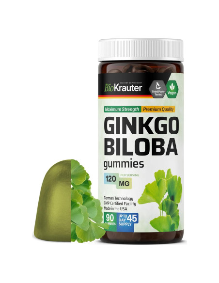 Gominolas Veganas BioKrauter Ginkgo Biloba 90 Unidades 120 mg