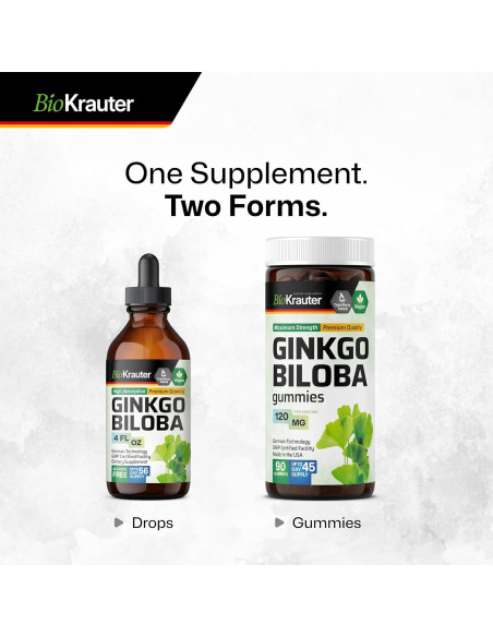 Gominolas Veganas BioKrauter Ginkgo Biloba 90 Unidades 120 mg