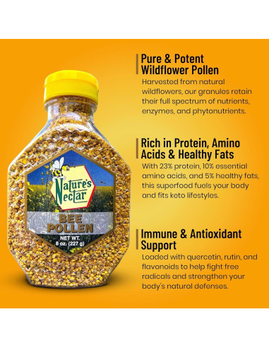 Polen de Abeja Natural Premium Bee Natural 226.8g - Superalimento