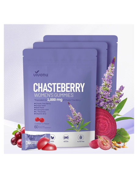 Suplemento VivoNu Gominolas Vitex Chasteberry 1000mg 180 Unidades