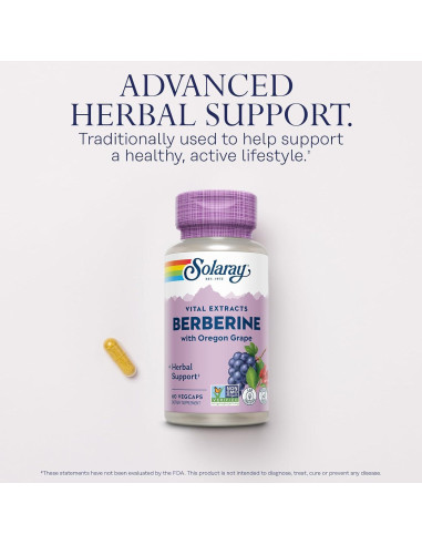 Solaray Berberina 250mg con Uva de Oregón - 60 VegCaps