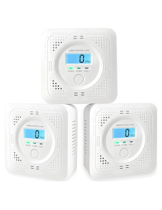 Paquete de 3 Detectores de Monóxido de Carbono Pumwry LCD