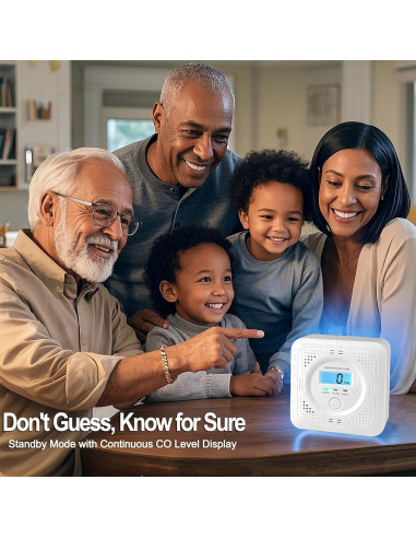 Paquete de 3 Detectores de Monóxido de Carbono Pumwry LCD
