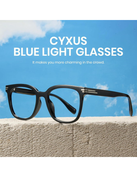 Gafas de luz azul Cyxus unisex marco acetato negro 16.8x8cm