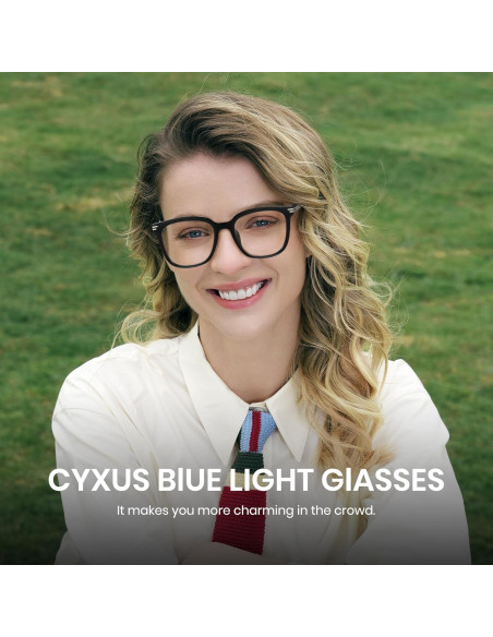 Gafas de luz azul Cyxus unisex marco acetato negro 16.8x8cm