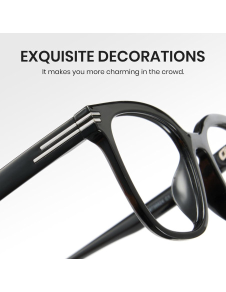 Gafas de luz azul Cyxus unisex marco acetato negro 16.8x8cm