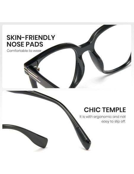 Gafas de luz azul Cyxus unisex marco acetato negro 16.8x8cm