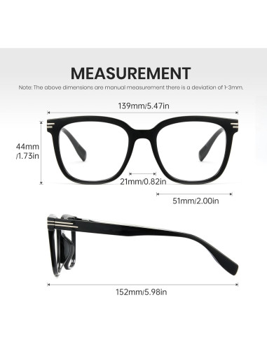 Gafas de luz azul Cyxus unisex marco acetato negro 16.8x8cm