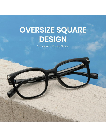 Gafas de luz azul Cyxus unisex marco acetato negro 16.8x8cm