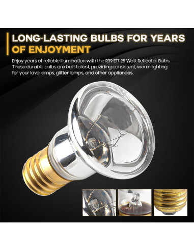 Bombilla Incandescente R39 E17 25W Seentech - Paquete 4