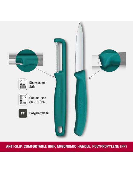 Set de Cuchillos de Pelar Victorinox Swiss Classic 2 Piezas Verde