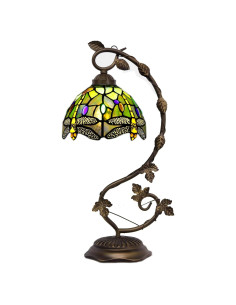 Lámpara de Mesa ZJART Vidrio Templado 20x25x53 cm Libélula Amarilla