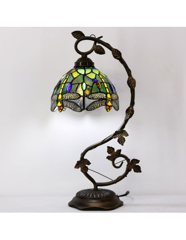 Lámpara de Mesa ZJART Vidrio Templado 20x25x53 cm Libélula Amarilla