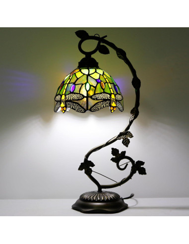 Lámpara de Mesa ZJART Vidrio Templado 20x25x53 cm Libélula Amarilla