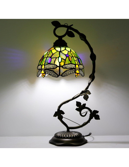 Lámpara de Mesa ZJART Vidrio Templado 20x25x53 cm Libélula Amarilla