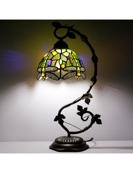 Lámpara de Mesa ZJART Vidrio Templado 20x25x53 cm Libélula Amarilla