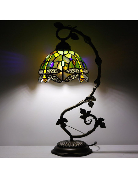 Lámpara de Mesa ZJART Vidrio Templado 20x25x53 cm Libélula Amarilla