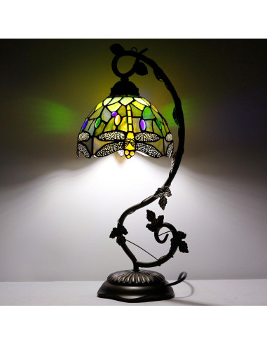 Lámpara de Mesa ZJART Vidrio Templado 20x25x53 cm Libélula Amarilla