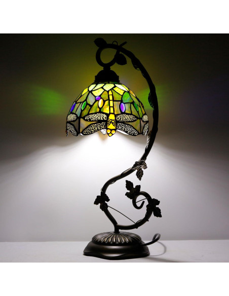 Lámpara de Mesa ZJART Vidrio Templado 20x25x53 cm Libélula Amarilla