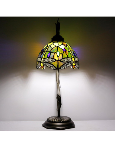 Lámpara de Mesa ZJART Vidrio Templado 20x25x53 cm Libélula Amarilla