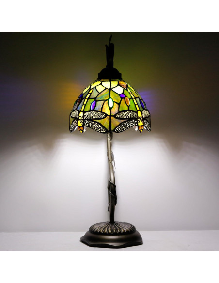 Lámpara de Mesa ZJART Vidrio Templado 20x25x53 cm Libélula Amarilla