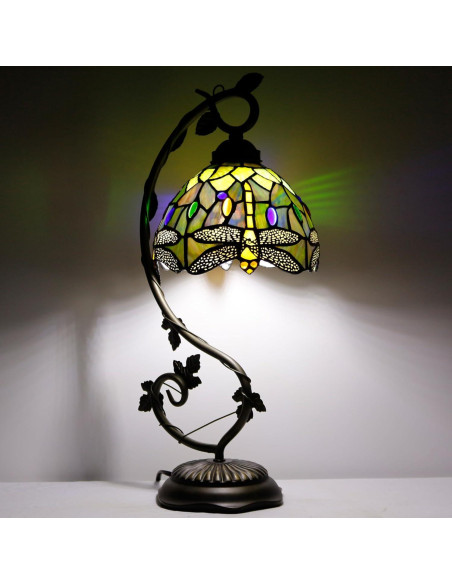 Lámpara de Mesa ZJART Vidrio Templado 20x25x53 cm Libélula Amarilla