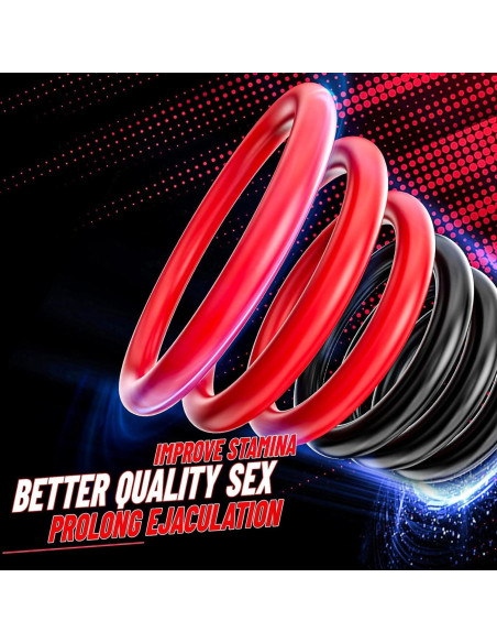 6 Pcs Anillos de Silicona Genérico para Hombres - Placer Mejorado