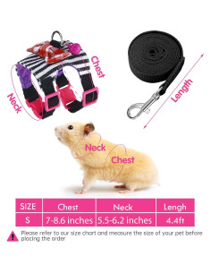 Juego de Arnés y Correa para Hámster SATINIOR - Tamaño S 2