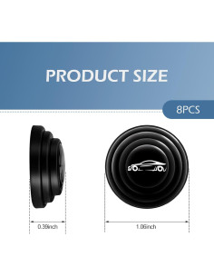 Amortiguadores de Puerta SLIMI 8 PCS Silicona Aislante Negro 2