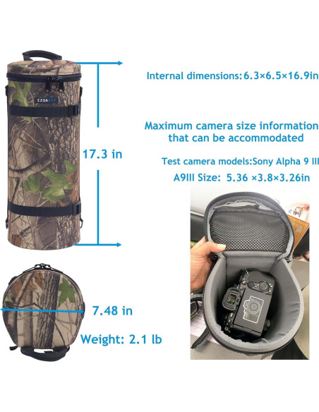 Bolsa de lente ZZQ&CCF para cámara Sony FE 400-800mm