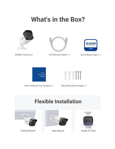 Cámara de Seguridad PoE ANNKE C500 3K con Audio y Visión Nocturna