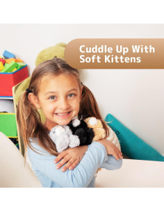 Conjunto de Juguetes de Peluche Prextex - Gato Grande y 3 Gatitos 2