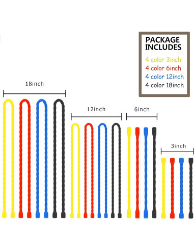 16 Piezas Sujetadores de Cable Reutilizables Dreamxiang 10-45 cm