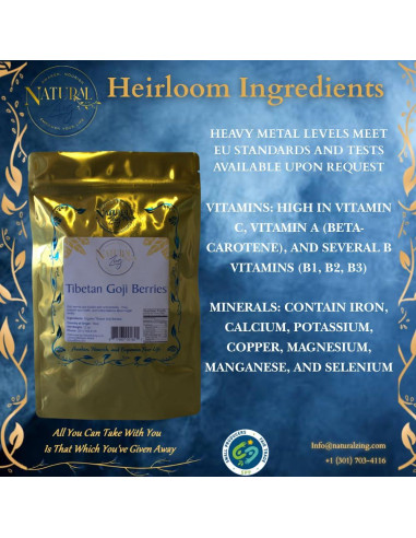 Bayas de Goji Tibetanas Auténticas Natural Zing 454 g